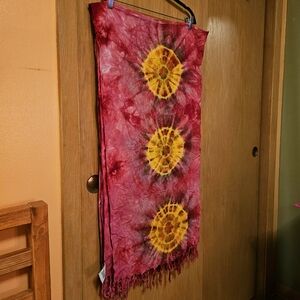 Vintage Tye Dye Shawl Scarf Pink
